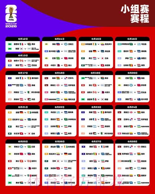 2026美加墨世界杯小组赛赛程免费